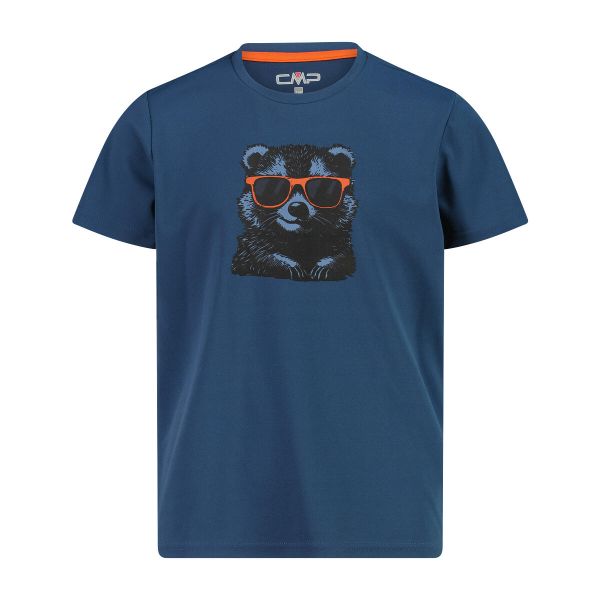 Koszulka techniczna z nadrukiem dziecko CMP. Niebieskie t-shirty dla chłopców CMP, bez wzorów, z materiału, bez ramiączek. Za 58.99 zł.