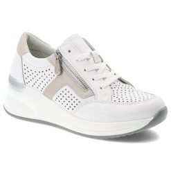 Sneakersy damskie Vinceza, ze skóry naturalnej licowej ażurowa cholewka zamek i sznurowanie lekka podeszwa, białe, 95403. Białe półbuty damskie VINCEZA, w ażurowe wzory, z materiału, biznesowe, bez obcasa, na koturnie, bez zapięcia. Za 189.00 zł.