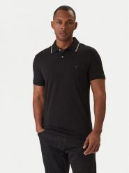 Guess Polo M6RP66 J1314 Czarny Regular Fit. Czarne koszulki polo męskie Guess, m, z aplikacjami, z syntetyku, bez ramiączek. Za 269.99 zł.