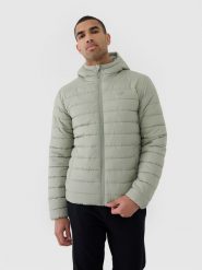 4F Kurtka puchowa z wypełnieniem syntetycznym męska - oliwkowa/khaki XXL. Brązowe kurtki męskie 4f, m, bez wzorów, z dzianiny, klasyczne, z kapturem. W wyprzedaży za 139.99 zł.