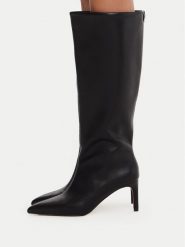 Nine West Kozaki CEO-C5178-1 Czarny. Czarne kozaki damskie Nine West, ze skóry, bez obcasa, na szpilce. Za 329.99 zł.