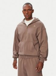 Adidas Bluza Kit Small Logo Full-Zip Hoodie KW2322 Beżowy Regular Fit. Brązowe bluzy męskie Adidas, m, bez wzorów, z bawełny, bez kaptura. Za 299.99 zł.