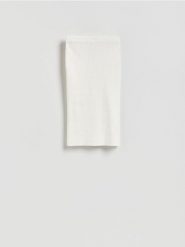 Spódnica midi - złamana biel. Spódnice damskie Reserved, l, bez wzorów, z dzianiny, midi, dopasowane. Za 119.99 zł.