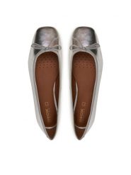 Geox Baleriny D Marsilea D45W6A 0Y211 C1007 Srebrny. Szare baleriny damskie Geox, bez wzorów, ze skóry, bez obcasa. Za 469.99 zł.