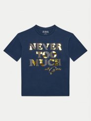 Guess T-Shirt J4YI41 K6YW4 Niebieski Regular Fit. Niebieskie t-shirty i topy dla dziewczynek Guess, z aplikacjami, z bawełny, bez ramiączek. Za 69.99 zł.