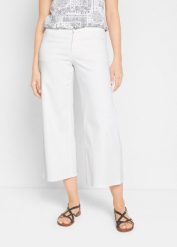 Jeansy o kroju culotte, średni stan (2 pary). Niebieskie jeansy damskie bonprix. Za 189.99 zł.