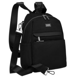 Plecak damski Peterson PTN CPY-01 czarny. Czarne plecaki damskie Peterson, bez wzorów, z tkaniny, biznesowe. Za 90.00 zł.