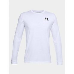 Koszulka longsleeve fitness męska UNDER ARMOUR z długim rękawem. Białe bluzy męskie Under Armour, m, bez wzorów, bez kaptura. Za 97.73 zł.