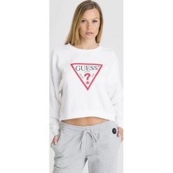 BLUZA Guess. Białe bluzy damskie Guess, l, z aplikacjami, z materiału, bez kaptura. Za 195.30 zł.