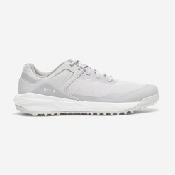 Buty do golfa męskie WW500. Szare buty sportowe męskie INESIS, z kauczuku, bez zapięcia, na golfa. Za 229.99 zł.