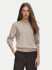 Tommy Hilfiger Sweter WW0WW51459 Beżowy Regular Fit. Brązowe swetry damskie Tommy Hilfiger, m, bez wzorów, z kaszmiru, bez kołnierzyka, bez ramiączek, bez kaptura. Za 1,299.00 zł.