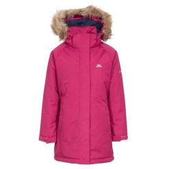 Kurtka Parka Dla Dzieci Girls Fame Wodoodporna. Czerwone kurtki i płaszcze dla dziewczynek Trespass, na jesień, bez wzorów, bez kaptura. Za 188.99 zł.