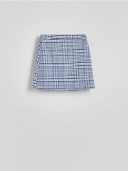 Spódnica mini z dodatkiem wełny - wielobarwny. Spódnice damskie Reserved, l, bez wzorów, z tkaniny, mini, proste. W wyprzedaży za 59.99 zł.