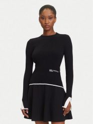 Karl Lagerfeld Jeans Sweter A3W18006 Czarny Slim Fit. Czarne swetry damskie Karl Lagerfeld Jeans, xl, bez wzorów, z jeansu, bez kołnierzyka, bez ramiączek, bez kaptura. Za 469.99 zł.