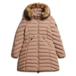 Średnia kurtka damska Superdry Fuji Faux Fur. Brązowe kurtki damskie Superdry., na zimę, bez wzorów, z puchu, bez kaptura. Za 638.05 zł.