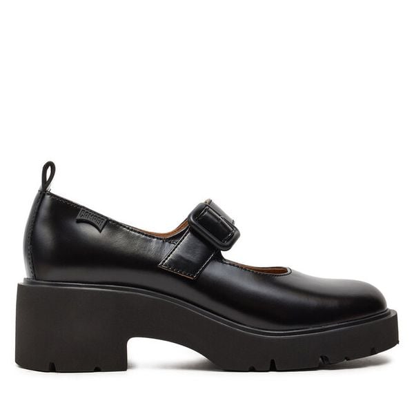 Półbuty Camper. Czarne półbuty damskie Camper, bez wzorów, bez obcasa, na obcasie, bez zapięcia. Za 529.99 zł.