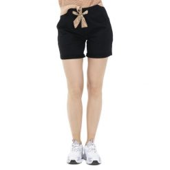 Szorty z kieszenie na co dzień na siłownię. Czarne obuwie sportowe damskie LEONE 1947 APPAREL, bez wzorów, z bawełny, na fitness i siłownię. Za 96.83 zł.