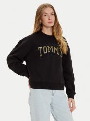 Tommy Jeans Bluza Varsity DW0DW19845 Czarny Boxy Fit. Czarne bluzy damskie Tommy Jeans, s, bez wzorów, z bawełny, bez kaptura. Za 369.99 zł.