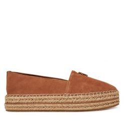 Espadryle Tommy Hilfiger. Brązowe espadryle damskie Tommy Hilfiger, bez wzorów, bez obcasa, bez zapięcia. Za 329.99 zł.