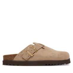 Klapki Scholl. Brązowe klapki damskie Scholl, bez wzorów, bez obcasa. Za 505.99 zł.