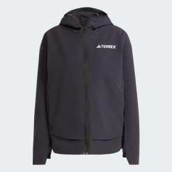 Kurtka Terrex Multi Softshell. Czarne kurtki damskie Adidas, s, bez wzorów, z elastanu, z kapturem. Za 290.95 zł.
