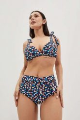 Dół od bikini z wysokiem stanem granatowy. Niebieskie bikini damskie MOODO, xs, bez wzorów. W wyprzedaży za 16.49 zł.