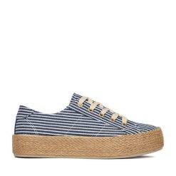 Espadryle JENNY. Niebieskie espadryle damskie Jenny, bez wzorów, bez obcasa, bez zapięcia. Za 99.99 zł.