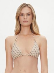 Guess Góra od bikini E5GJ36 KCRL2 Beżowy. Brązowe bikini damskie Guess, m, z aplikacjami. Za 219.99 zł.