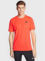 New Balance Koszulka techniczna Speed Jacquard MT23281 Pomarańczowy Athletic Fit. Brązowe koszulki polo męskie New Balance, m, bez wzorów, z syntetyku, bez kołnierzyka, bez ramiączek, na fitness i siłownię. Za 189.00 zł.