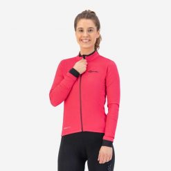 Damski jersey z długim rękawem Rogelli Essential. Czarne bluzy sportowe damskie Rogelli, bez wzorów, z jersey, bez kaptura, rowerowe. W wyprzedaży za 158.00 zł.