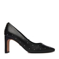 Czółenka Nine West. Czarne czółenka damskie Nine West, bez wzorów, bez obcasa, bez zapięcia. Za 249.99 zł.