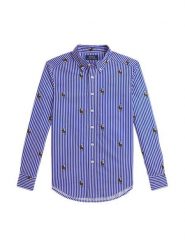 Polo Ralph Lauren Koszula 323A96287001 Niebieski Regular Fit. Niebieskie koszule dla chłopców Polo Ralph Lauren, bez wzorów, z bawełny, bez kołnierzyka, bez ramiączek. Za 519.99 zł.