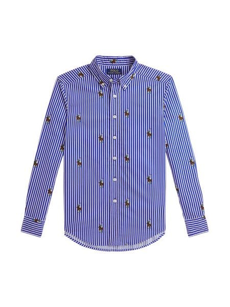 Polo Ralph Lauren Koszula 323A96287001 Niebieski Regular Fit. Niebieskie koszule dla chłopców Polo Ralph Lauren, bez wzorów, bez kołnierzyka, bez ramiączek. Za 489.99 zł.