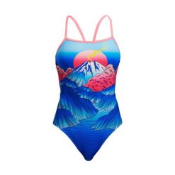 Strój kąpielowy damski Funkita Smokin Hot Single Strap. Niebieskie kostiumy jednoczęściowe damskie FUNKITA, m, bez wzorów, z poliesteru, sportowe, do pływania. Za 259.00 zł.