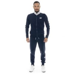 Bluza z bawełna z pełny zamek błyskawiczny na co dzień. Niebieskie bluzy męskie LEONE 1947 APPAREL, bez wzorów, z bawełny, bez kaptura. W wyprzedaży za 191.56 zł.