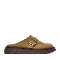 Klapki DeeZee. Brązowe klapki damskie DeeZee, bez wzorów, bez obcasa. Za 139.99 zł.