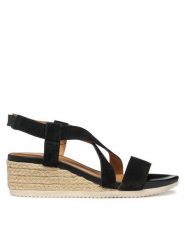 Geox Espadryle D Ischia Corda D55HHA 00022 C9999 Czarny. Czarne sandały damskie Geox, bez wzorów, ze skóry, bez obcasa, bez zapięcia. Za 249.99 zł.