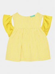 United Colors Of Benetton Koszula 57KTGQ011 Żółty Regular Fit. Żółte bluzki dla dziewczynek United Colors Of Benetton, bez wzorów, z bawełny, bez kołnierzyka, bez ramiączek. Za 69.99 zł.