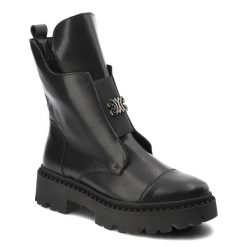 Czarne Botki Armodo Stylowe Workery Damskie. Czarne kozaki damskie Armodo, ze skóry, bez obcasa. Za 449.00 zł.