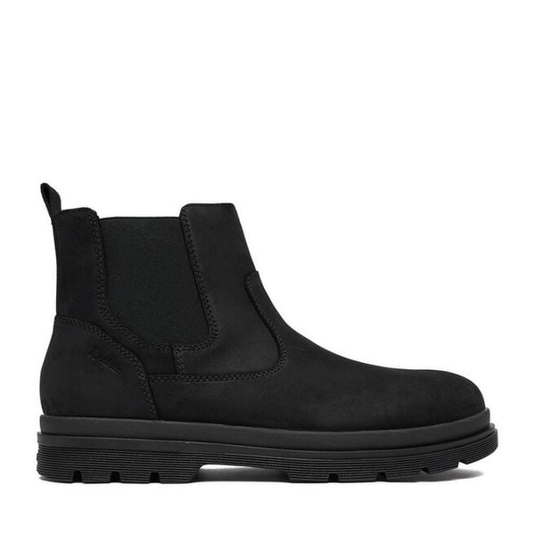 Botki Rieker. Czarne botki męskie Rieker, bez wzorów, bez zapięcia. Za 449.99 zł.