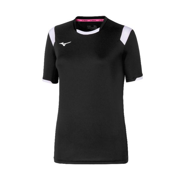 Damska koszulka Mizuno Basic. Czarne koszulki sportowe damskie Mizuno, xl, bez wzorów, z materiału, sportowe, bez kołnierzyka. Za 134.50 zł.