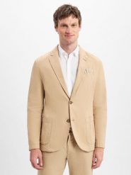 Nils Sundström Kurtka - z zawartością lnu Mężczyźni Modern Fit beżowy, 56. Brązowe kurtki męskie Nils Sundström, m, bez wzorów, klasyczne, bez kaptura. Za 449.95 zł.
