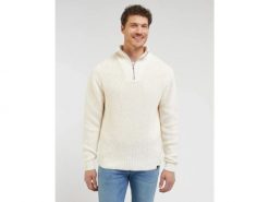 MĘSKI SWETER LEE HALF ZIP KNIT ECRU 112341695 L83Y016990. Swetry przez głowę męskie Lee, l, bez wzorów, bez kołnierzyka. Za 199.99 zł.