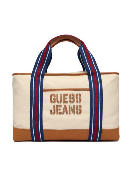 Guess Jeans Torba M5BZ92 WL970 Écru. Białe torby sportowe męskie Guess Jeans, z aplikacjami, z bawełny. Za 332.99 zł.