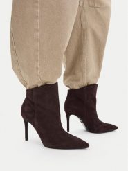 GINO ROSSI Botki EO-003X-3L401-S Brązowy. Brązowe botki damskie Gino Rossi, ze skóry, bez obcasa, na szpilce, bez zapięcia. Za 379.99 zł.
