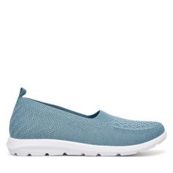 Półbuty JENNY. Niebieskie półbuty damskie Jenny, bez wzorów, bez obcasa, na płaskiej podeszwie, bez zapięcia. Za 69.99 zł.