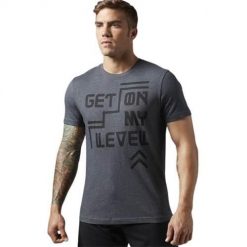 Koszulka sportowa męska Reebok AJ2762. Szare koszulki sportowe męskie Reebok, l, bez wzorów, z materiału, bez kołnierzyka, bez ramiączek, na fitness i siłownię. Za 118.00 zł.