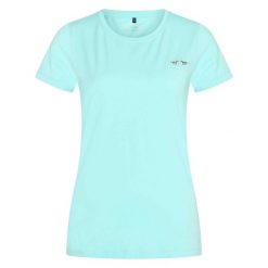 Koszulka damska HV Polo Classic. Niebieskie koszulki sportowe damskie HV POLO, bez wzorów, bez kołnierzyka, bez ramiączek. Za 221.00 zł.