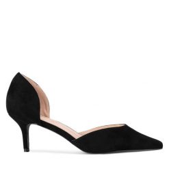 Szpilki JENNY. Czarne czółenka damskie Jenny, bez wzorów, bez obcasa, bez zapięcia. Za 119.99 zł.