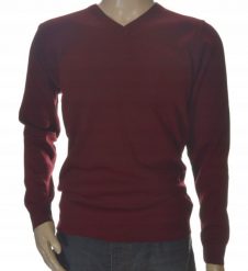 Sweter męski w szpic serek z wełny wełniany niegryzący M bordo 1703. Bluzy męskie Selantino, m, bez wzorów, z wełny, bez kaptura. Za 151.28 zł.